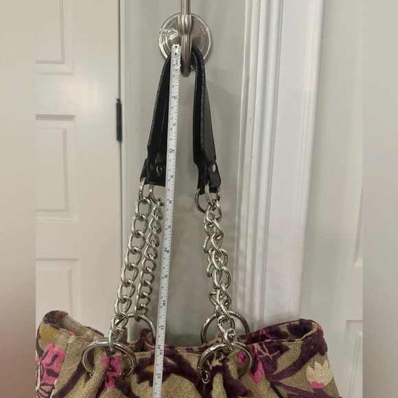 Glenda Gies Vintage Floral Chenille Tapestry Burnout Large Handbag Shoulder Bag - Picture 10 of 11